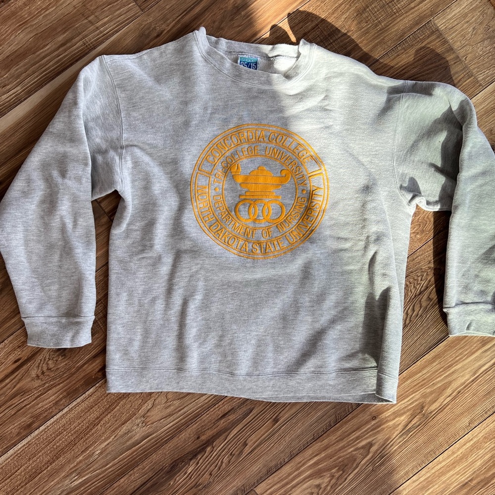 Concordia and NDSU College Logo Nursing Gray Vintage Crewneck